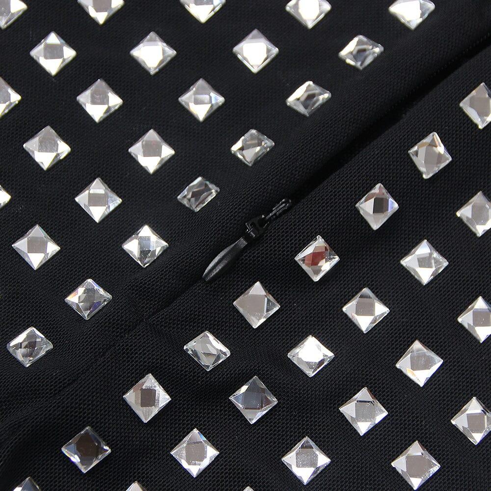 AIIZIE CRYSTAL CROP TOP IN BLACK - product image