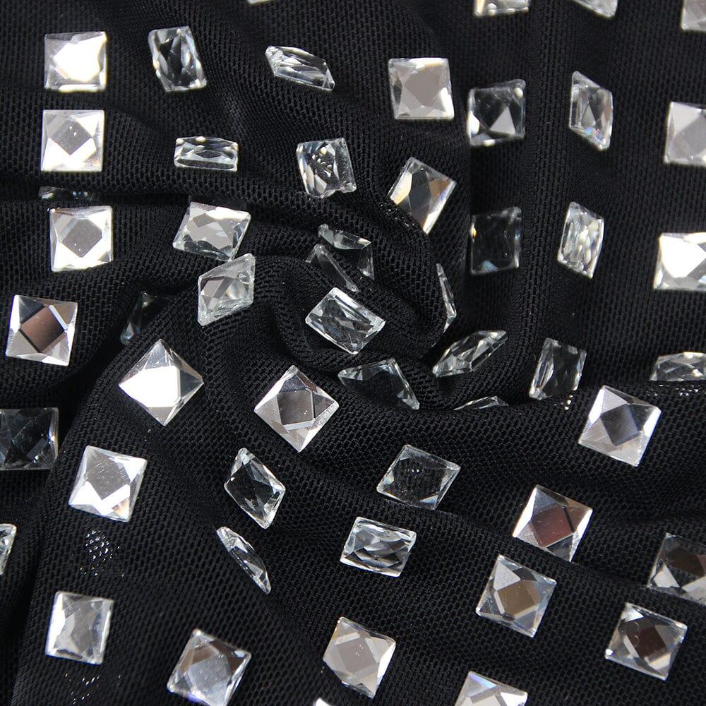 AIIZIE CRYSTAL CROP TOP IN BLACK - product image