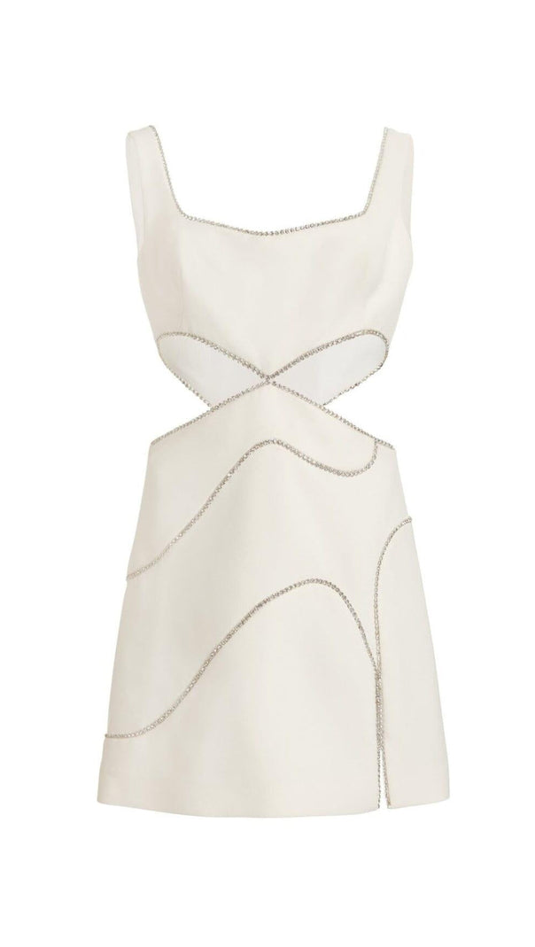 AIIZIE DIAMOND CUTOUR MINI DRESS IN WHITE - product image