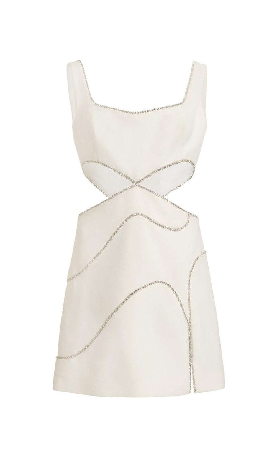DIAMOND CUTOUR MINI DRESS IN WHITE