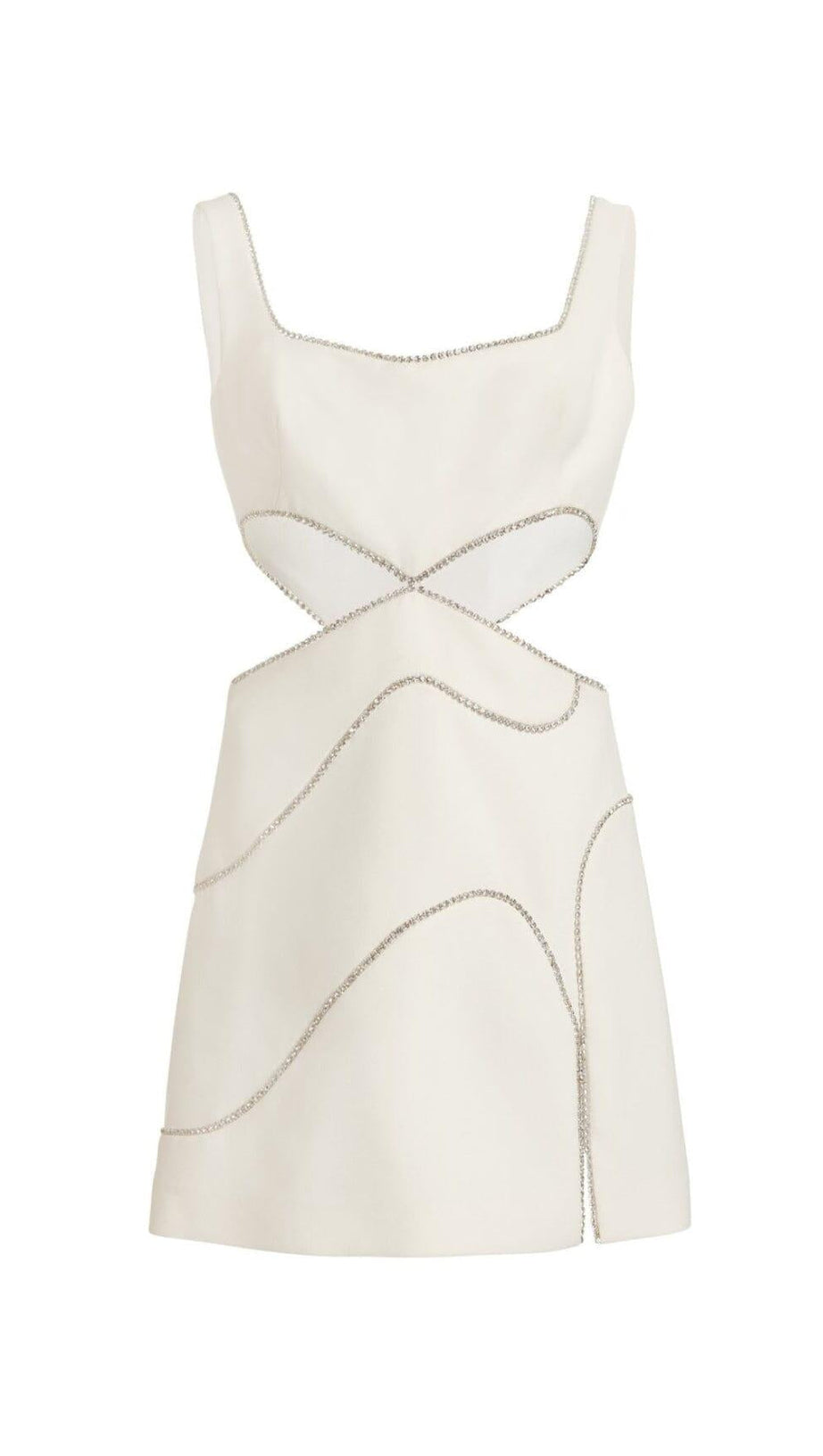 DIAMOND CUTOUR MINI DRESS IN WHITE
