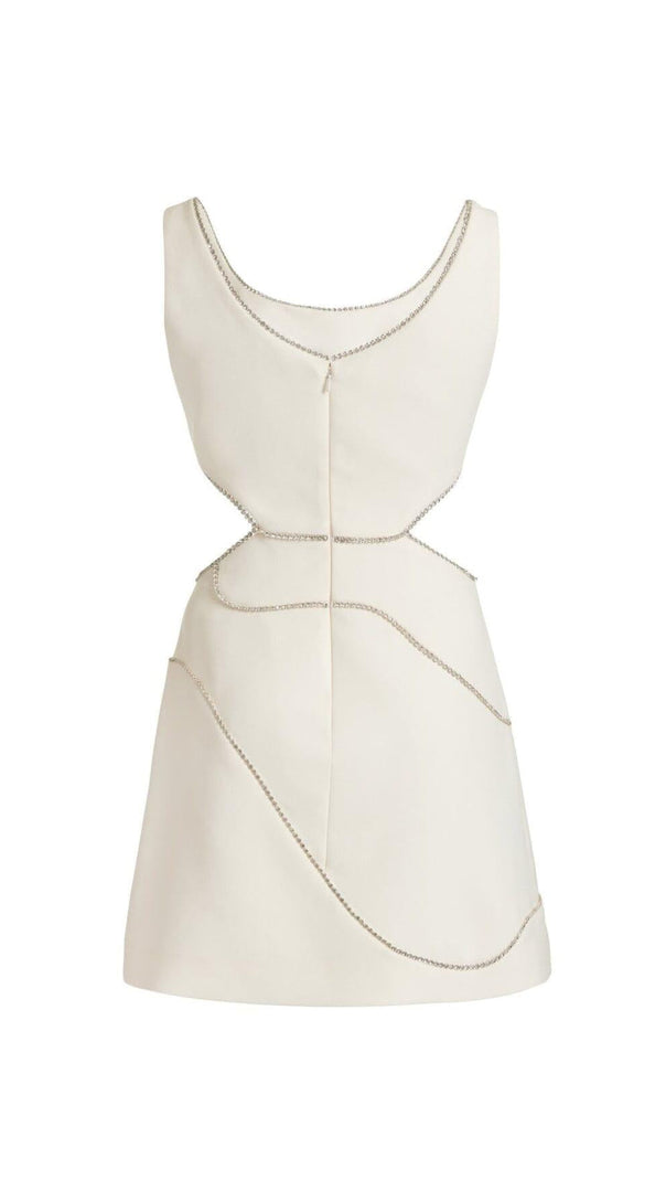 AIIZIE DIAMOND CUTOUR MINI DRESS IN WHITE - product image