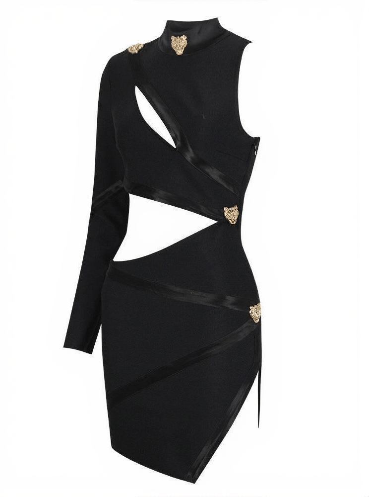 AIIZIE RIVA ONE SHOULDER CUTOUT BANDAGE DRESS - product image