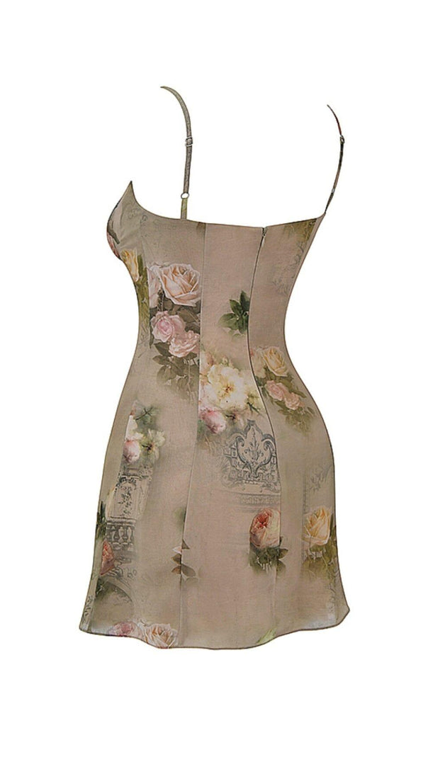 Geblümtes Vintage-Minikleid