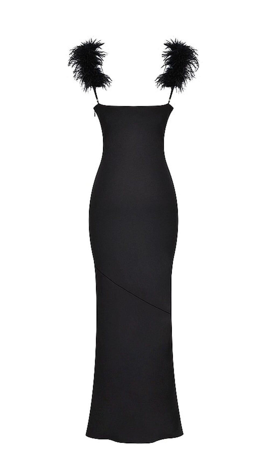 BLACK SATIN MAXI DRESS