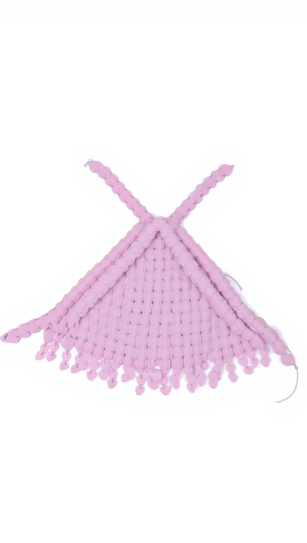 AIIZIE MARLIZ HEART FRINGE CROP CHAINMAIL TOP - product image