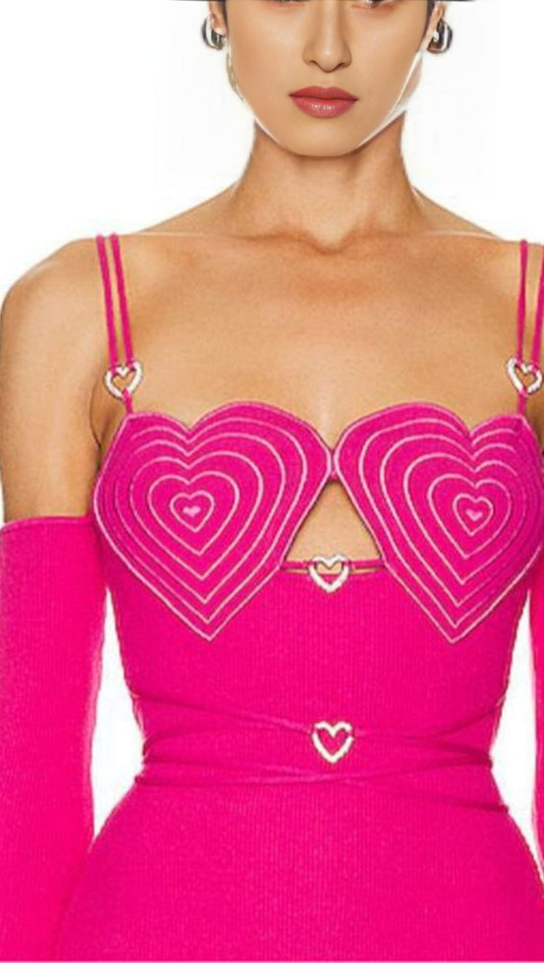 AIIZIE RED HEART SUSPENDER MINI DRESS - product image
