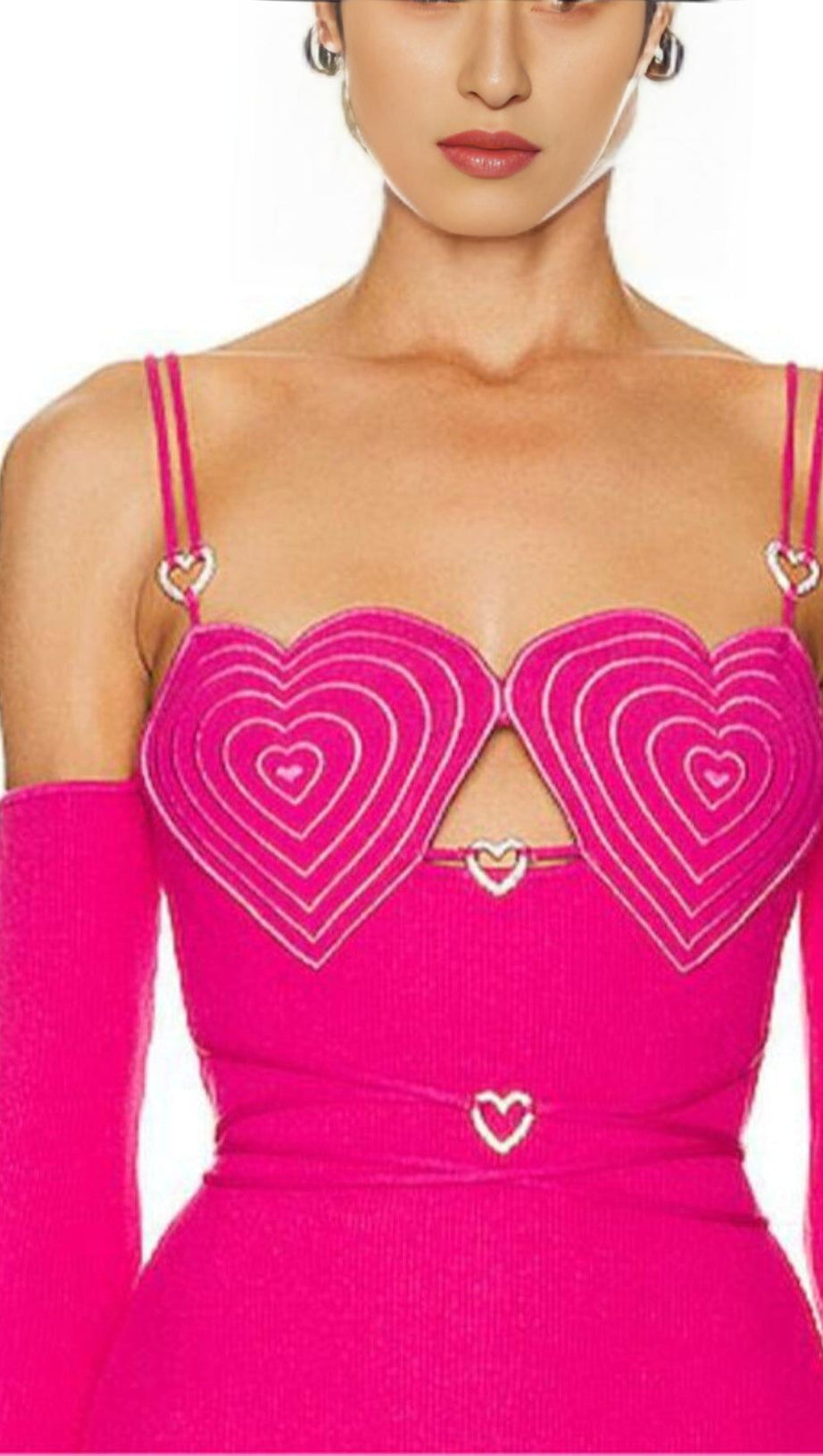 RED HEART SUSPENDER MINI DRESS