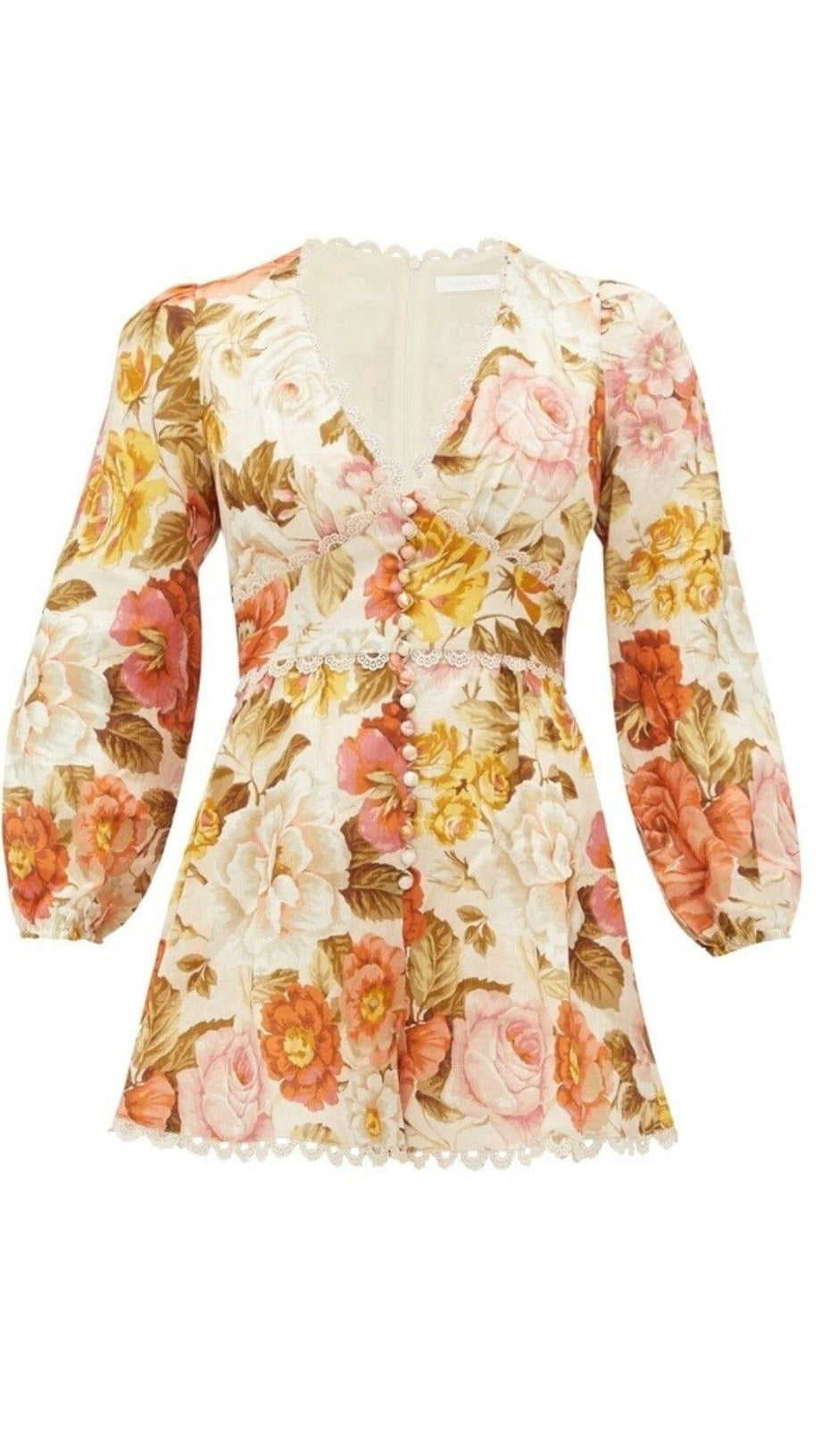 TUTINA IN LINO CON STAMPA FLOREALE