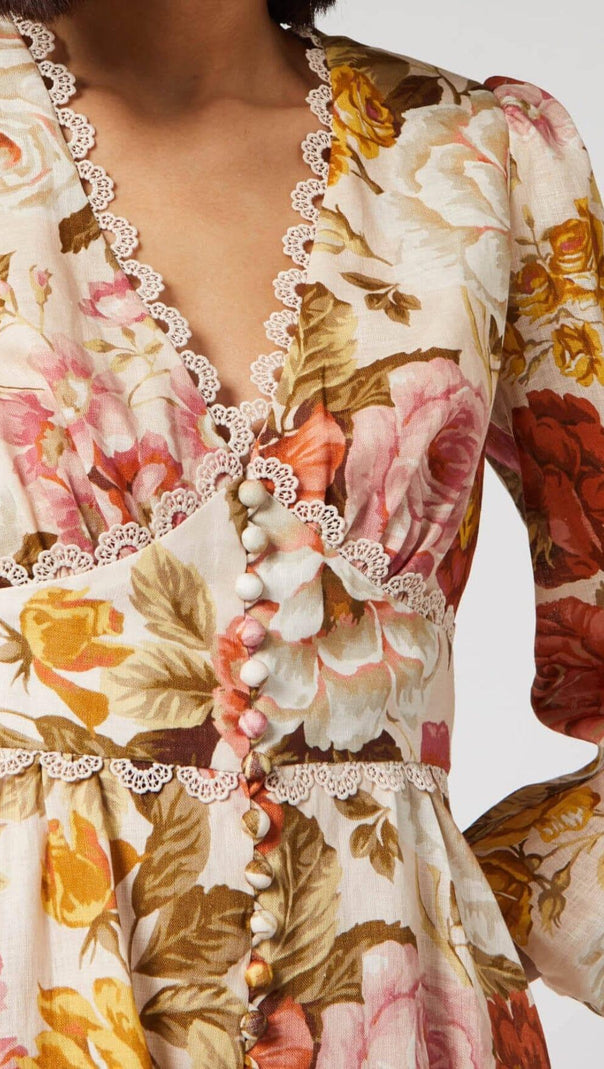 AIIZIE FLORAL-PRINT LINEN PLAYSUIT - product image