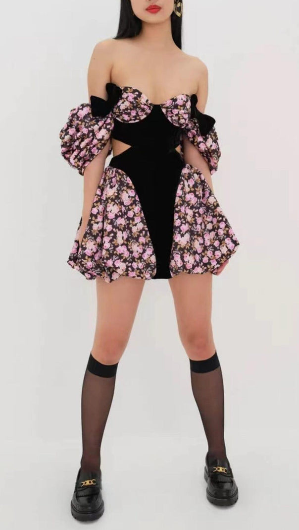 AIIZIE FLORAL OFF SHOULDER MINI DRESS - product image