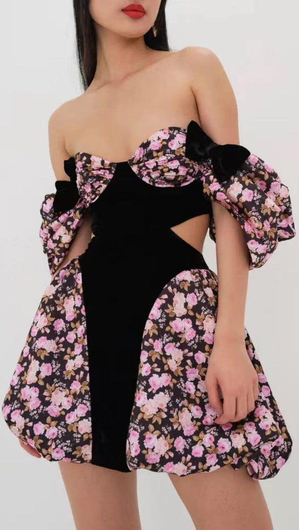AIIZIE FLORAL OFF SHOULDER MINI DRESS - product image