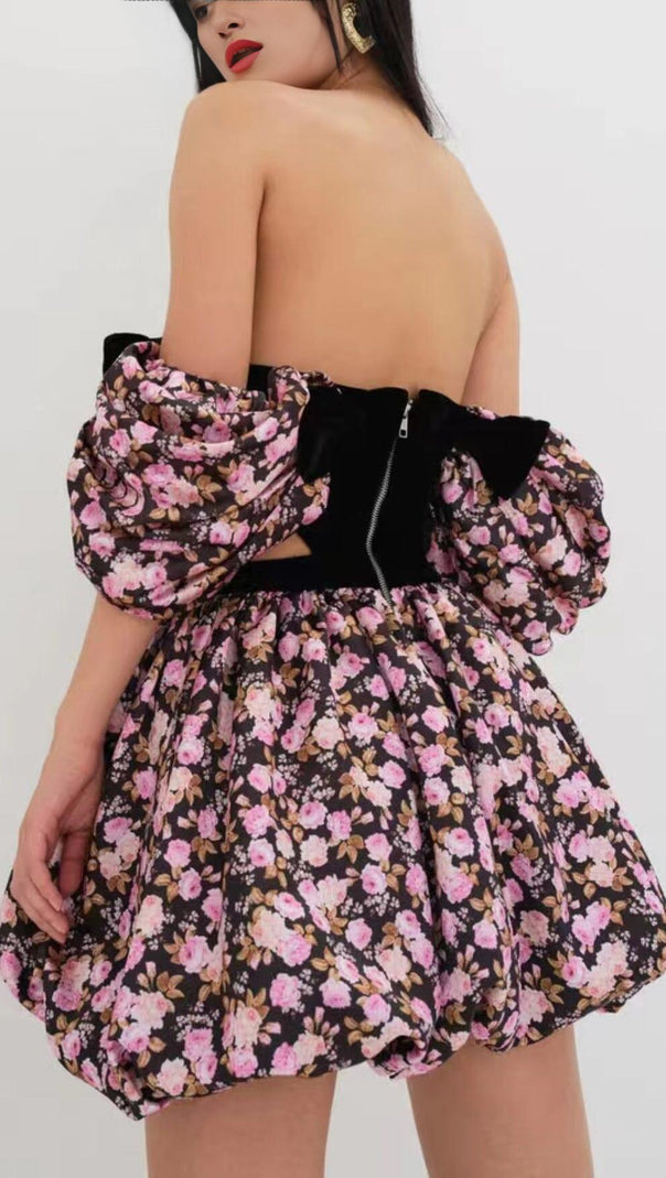 AIIZIE FLORAL OFF SHOULDER MINI DRESS - product image