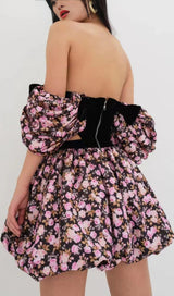 FLORAL OFF SHOULDER MINI DRESS