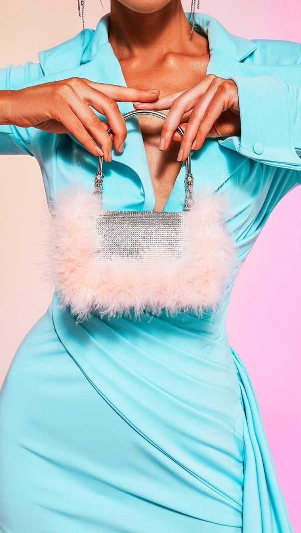 AIIZIE KERIN FEATHER POUCH - PINK - product image