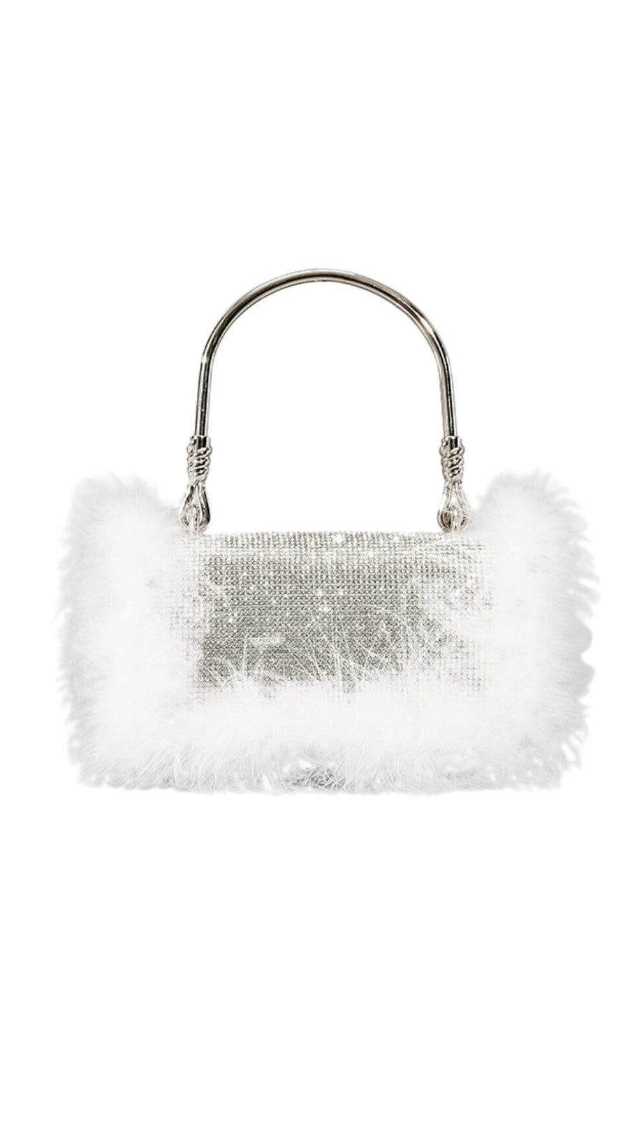 KERIN FEATHER POUCH - WHITE