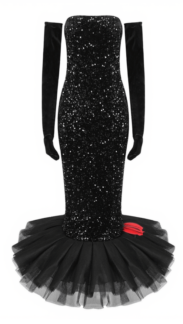AIIZIE BRANSON STRAPLESS MERMAID SEQUIN DRESS - product image