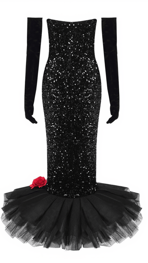 AIIZIE BRANSON STRAPLESS MERMAID SEQUIN DRESS - product image