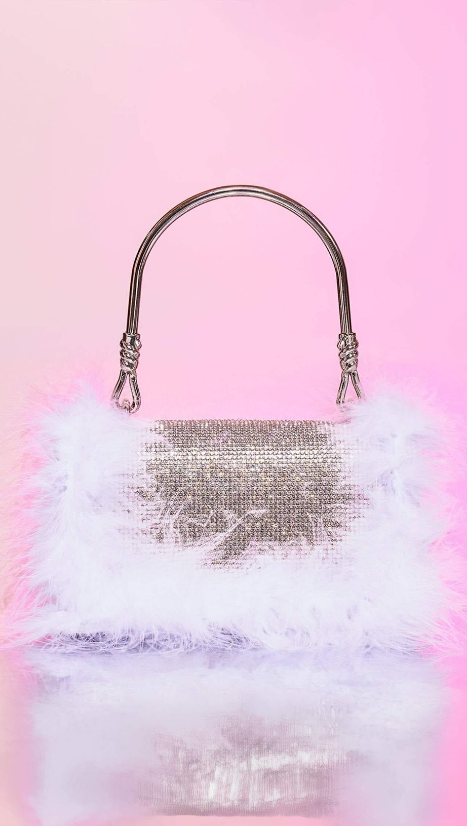 KERIN FEATHER POUCH - WHITE