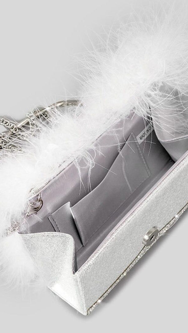 AIIZIE KERIN FEATHER POUCH - WHITE - product image