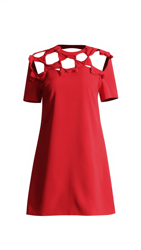SUNNI BOW HOLLOW MINI DRESS