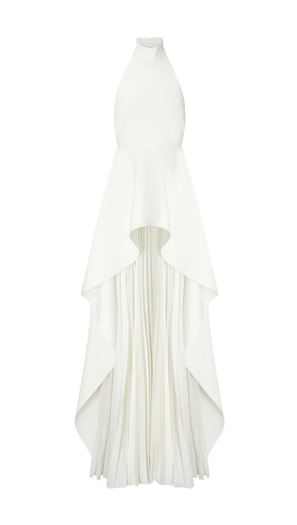 AIIZIE BANDAGE HALTER IRREGULAR MAXI DRESS IN WHITE - product image