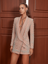 Minahil Pearl Embellished Blazer