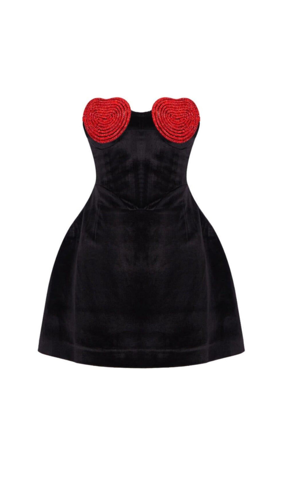 RED CRYSTAL HEART MINI DRESS
