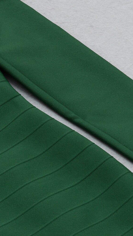 BANDAGE LONG SLEEVE MINI DRESS IN GREEN