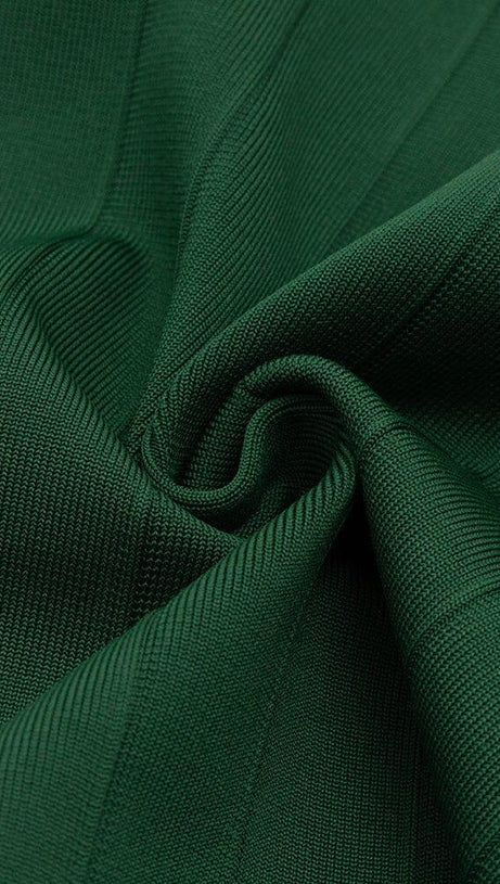 BANDAGE LONG SLEEVE MINI DRESS IN GREEN