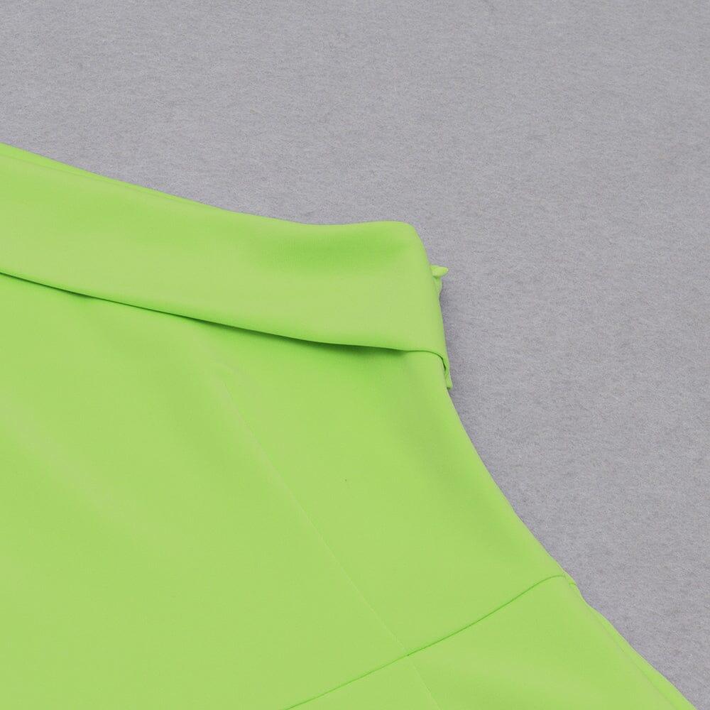 ABITO MIDI CON CINTURA MONOSPALLA VERDE