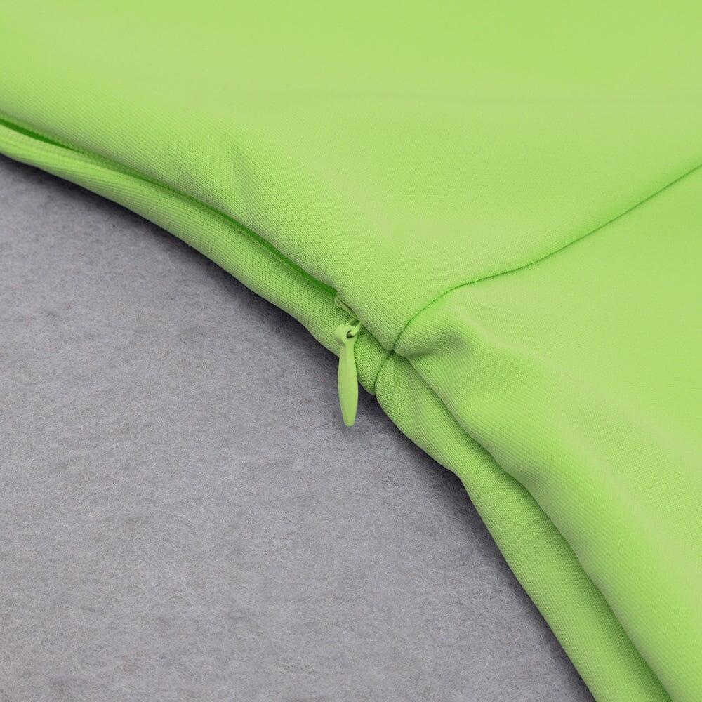 ABITO MIDI CON CINTURA MONOSPALLA VERDE