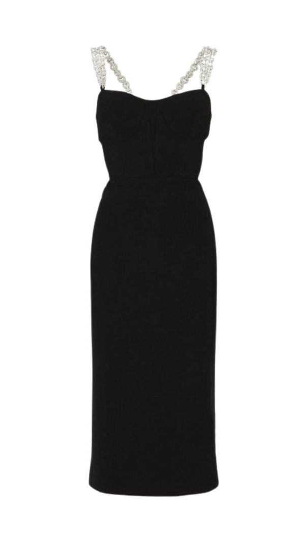 AIIZIE BANDAGE CUTOUT MIDI DRESS IN BLACK - product image