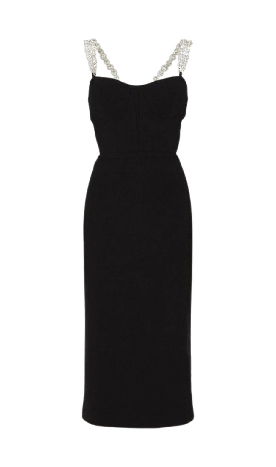 BANDAGE MIDIKLEID MIT CUTOUTS IN SCHWARZ