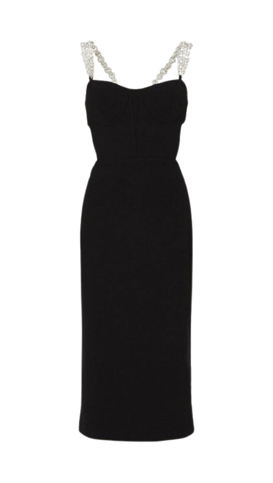 BANDAGE CUTOUT MIDI DRESS IN BLACK