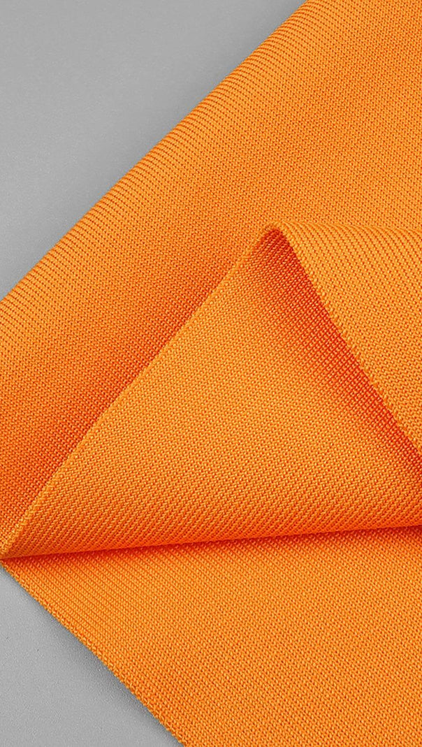AIIZIE BUSTIER NECKLINE CUT OUT BANDAGE DRESS IN ORANGE - product image