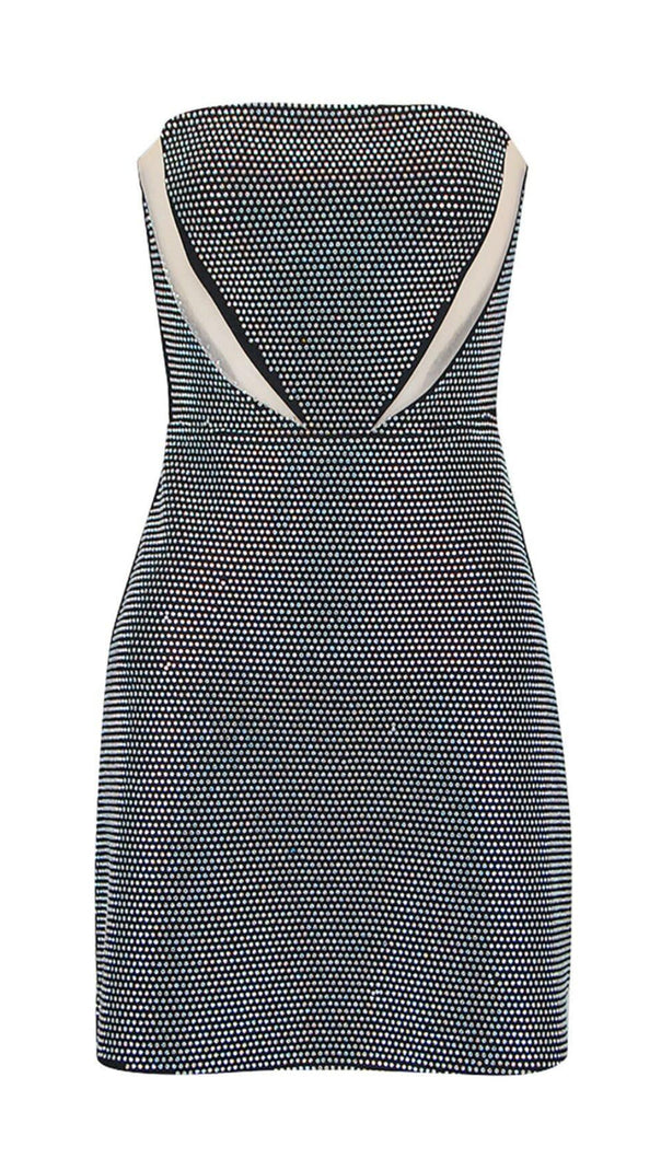 AIIZIE BANDEAU MESH BEADED MINI DRESS - product image