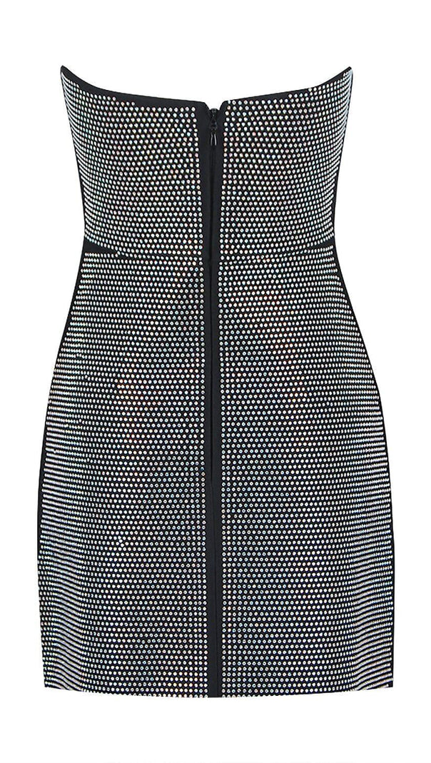 AIIZIE BANDEAU MESH BEADED MINI DRESS - product image