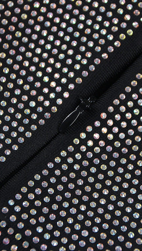 BANDEAU MESH BEADED MINI DRESS