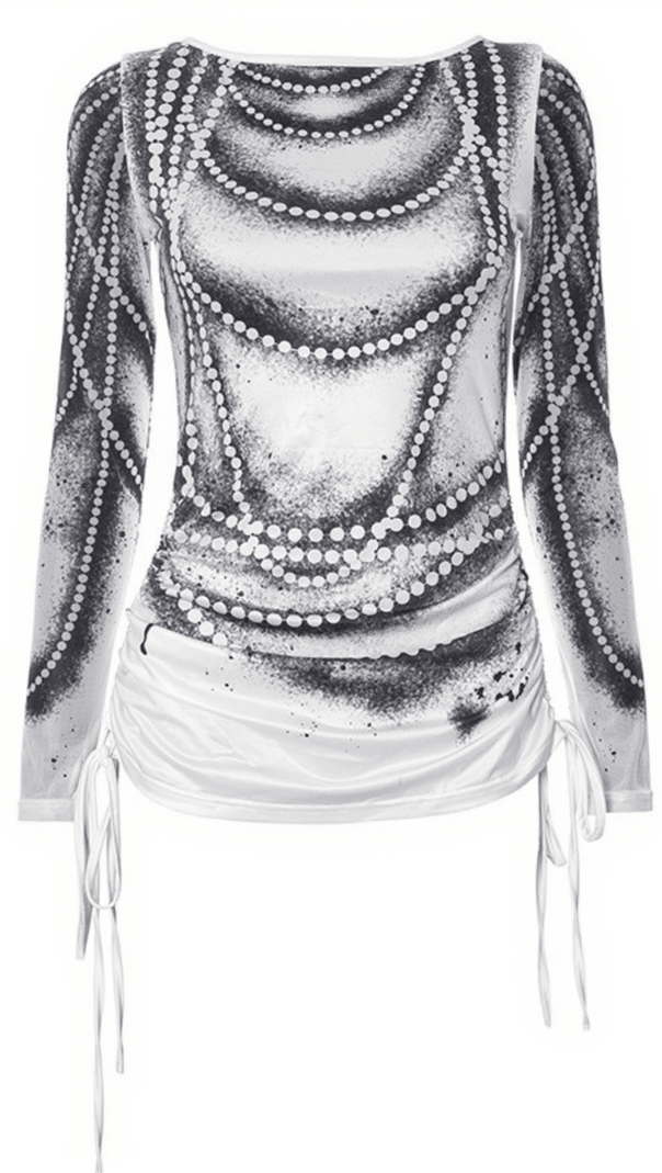 AIIZIE KRUZ LONG SLEEVE PRINTED ILLUSION TOP - product image