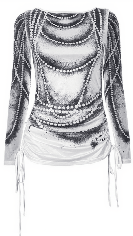 KRUZ LONG SLEEVE PRINTED ILLUSION TOP