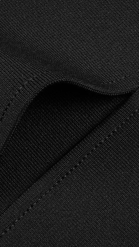 BLACK MESH CORSET DETAIL BANDAGE LONG DRESS