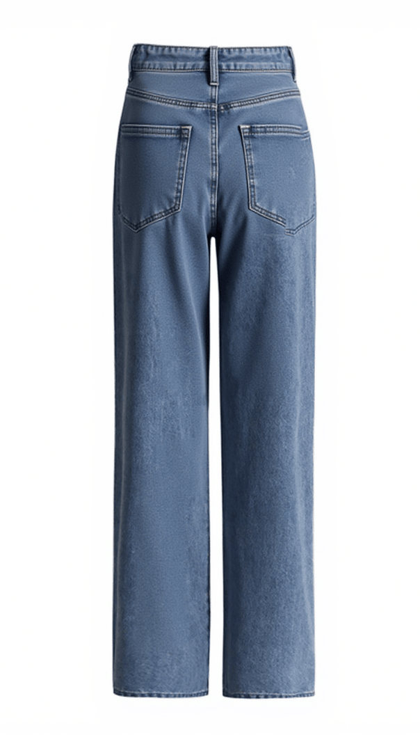 AIIZIE ELON RHINESTONE PATCHWORK DENIM PANTS - product image
