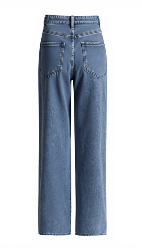 PANTALONI IN DENIM PATCHWORK CON STRASS ELON
