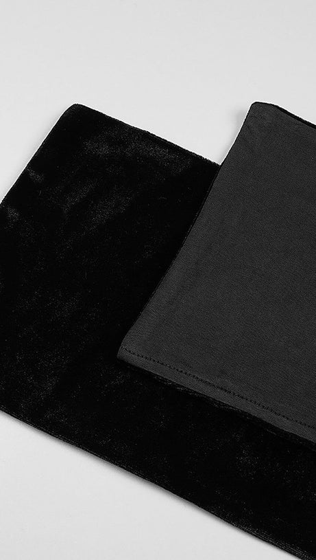 BACKLESS CUT-OUT DETAILED VELVET MIDI DRESS