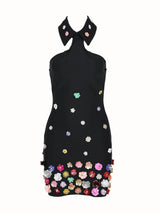 Makari Flower Collar Bandage Dress