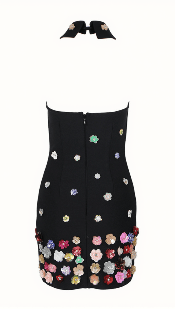 Makari Flower Collar Bandage Dress