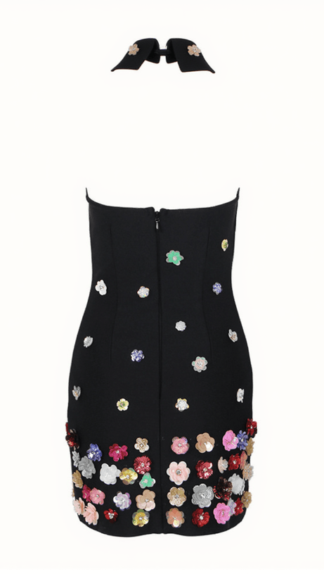 MAKARI FLOWER COLLAR BANDAGE DRESS