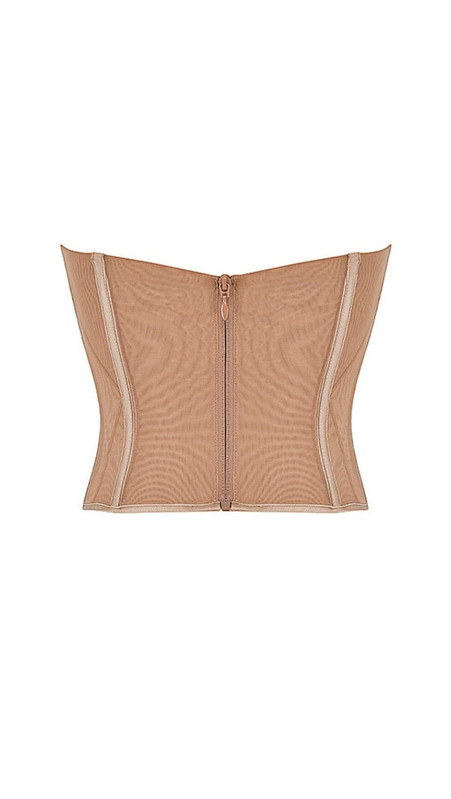BEIGE MESH STRAPLESS CORSET