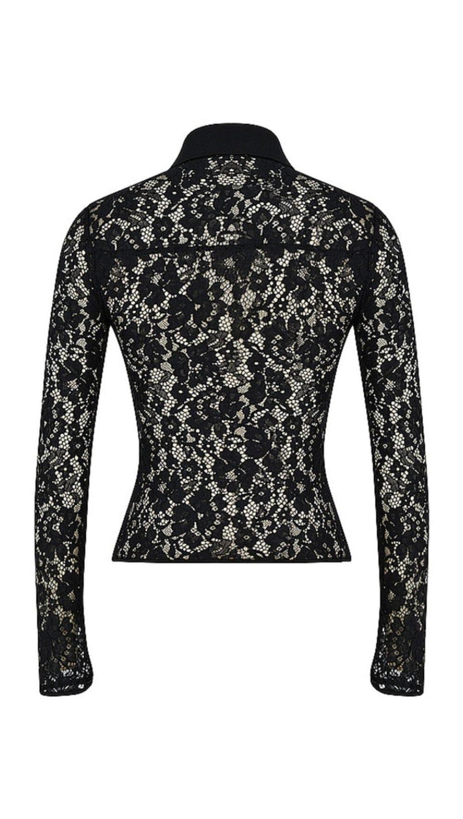 BLACK LACE CUT OUT SHIRT